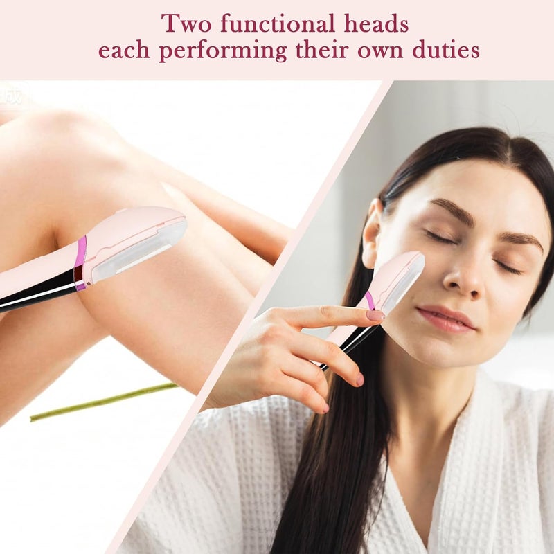 Chendssfkd Dermaplane Razor for Women Face, Rechargeable Dermaplane Razor with LED Light, Edge Technology for Facial Hair, Exfoliating and Peach Fuzz-4 Refill Blades & 2 Exfoliation Tips - Image 4